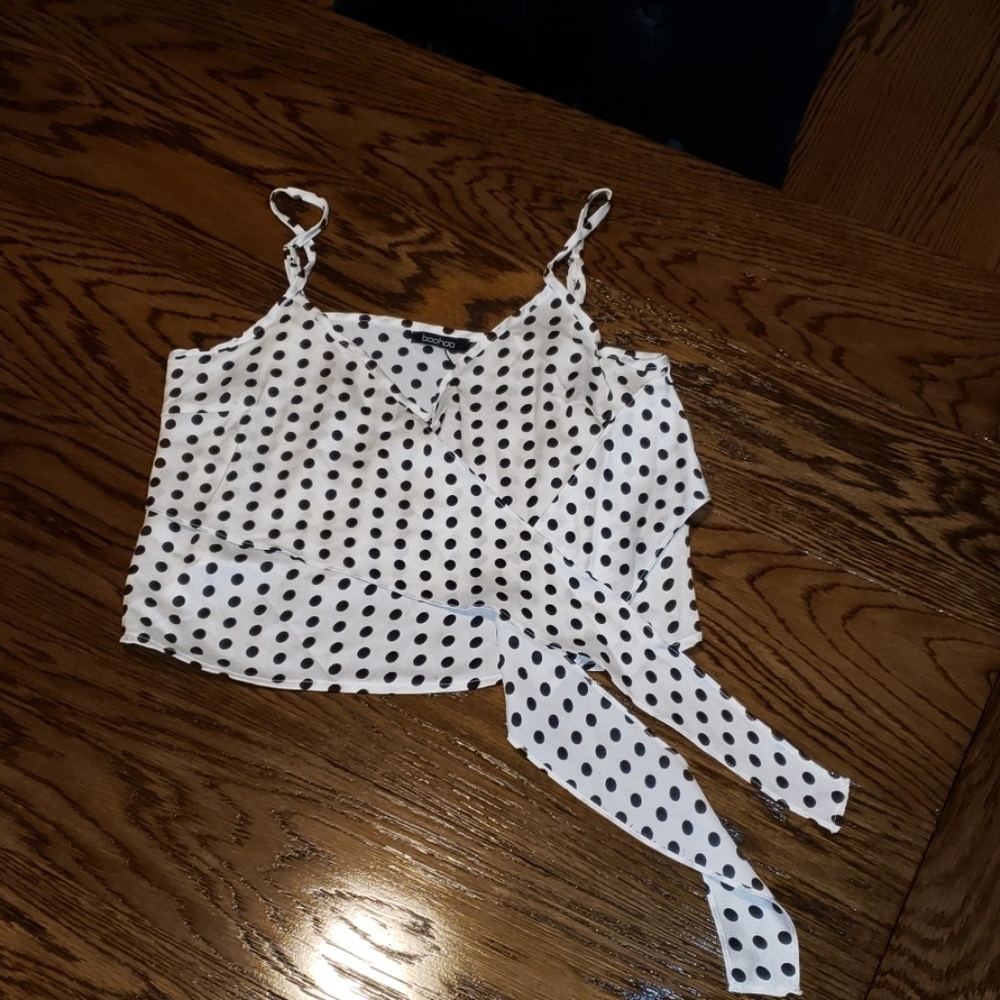 NWT Polka Dot Wrap Front Tie Cami - Picture 2 of 6